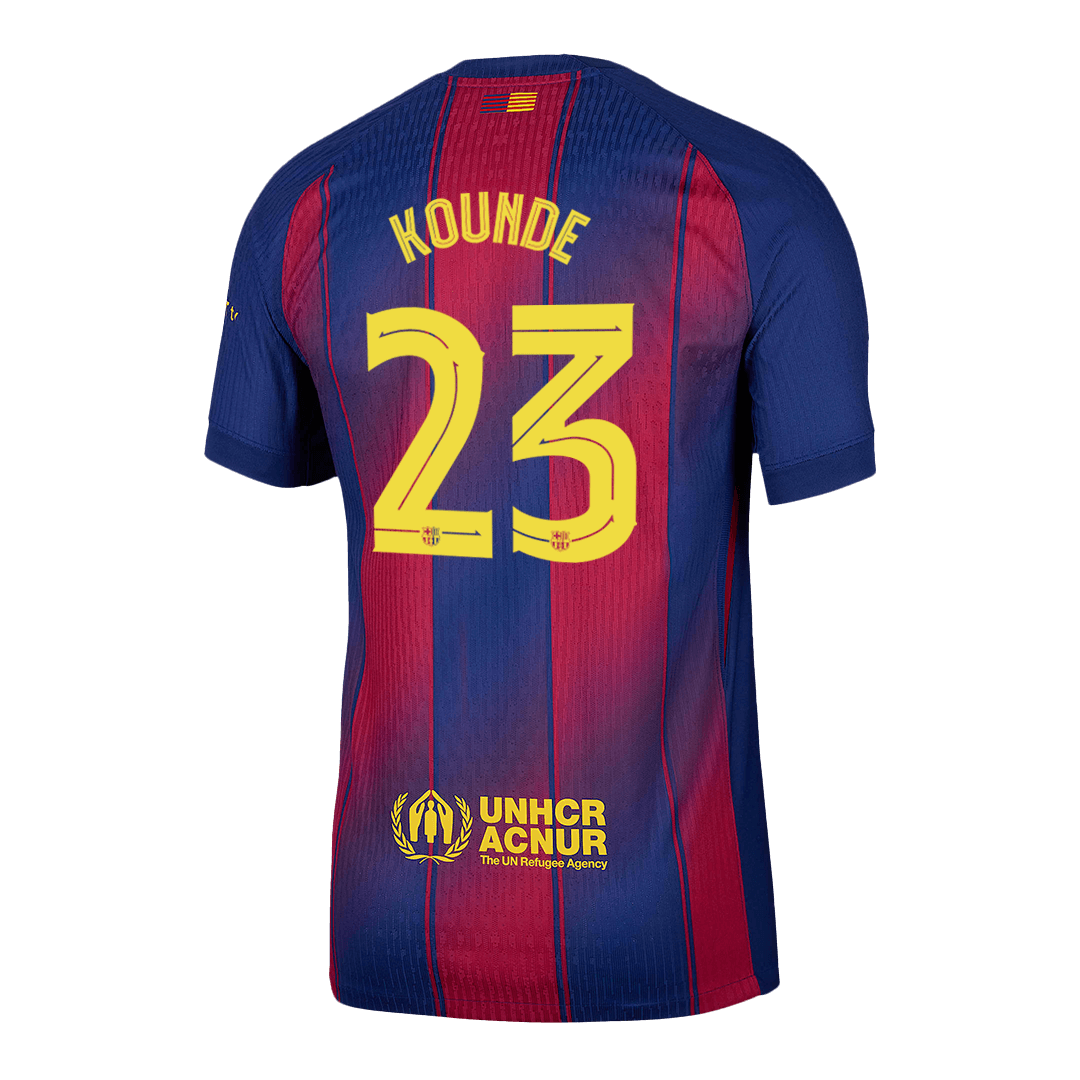 UCL Camiseta Auténtica KOUNDE #23 Barcelona 2025/26 Primera Equipación - Version Jugador