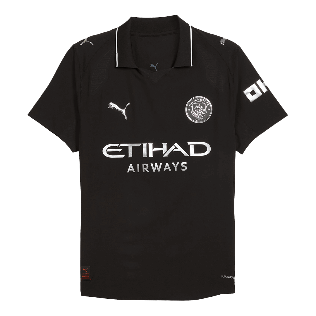 Camiseta Auténtica HAALAND #9 Manchester City 2025/26 Segunda Equipación-Versión Jugador