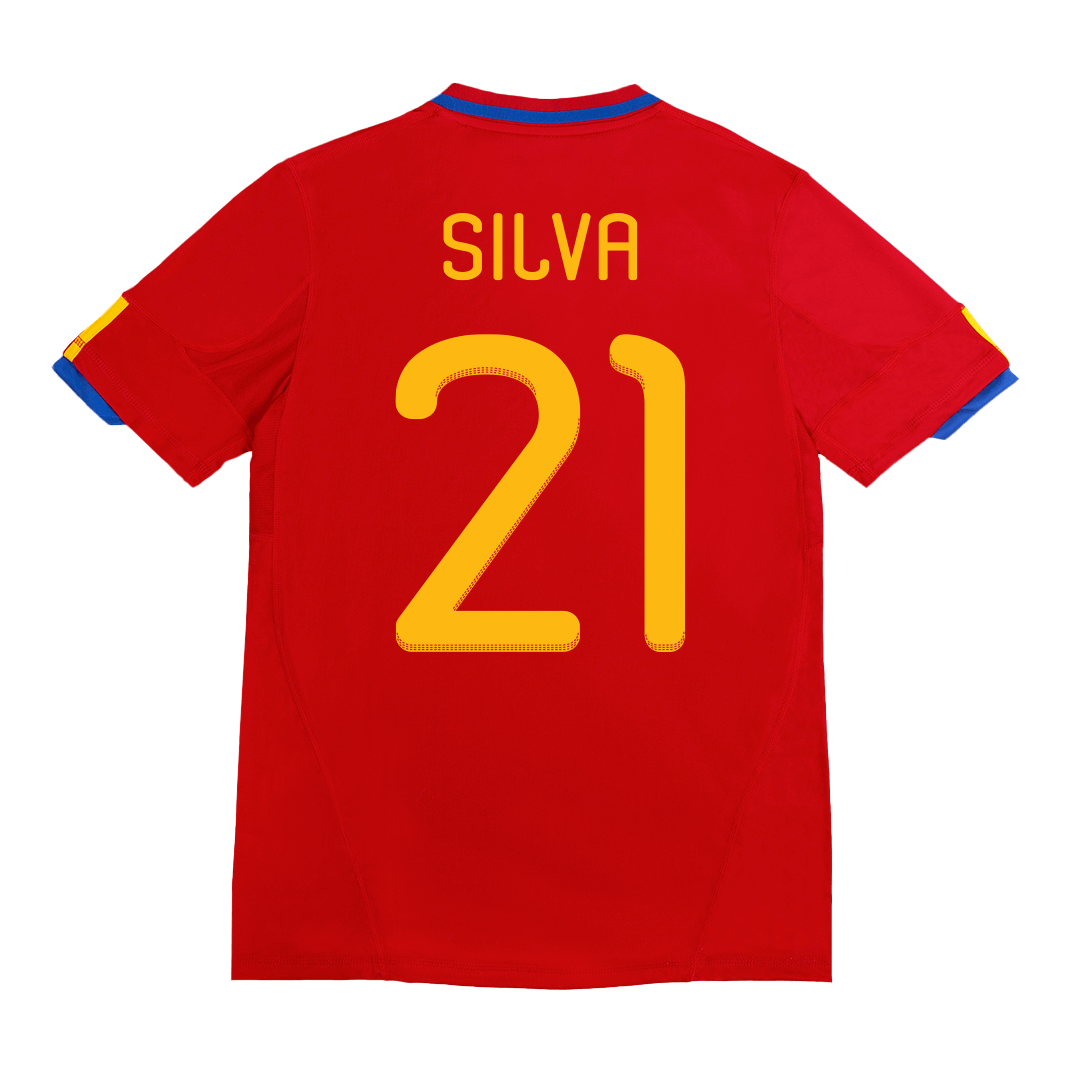 Retro 2010 SILVA #21 Spain Primera Equipación Copa del Mundo camiseta de fútbol 2025/26