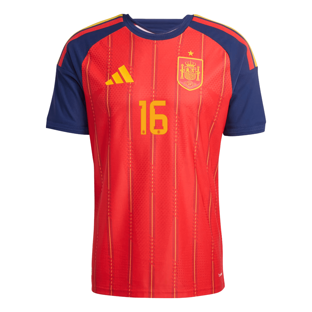 Camiseta Auténtica RODRIGO #16 Spain 2026 Primera Equipación Copa del Mundo - Version Jugador