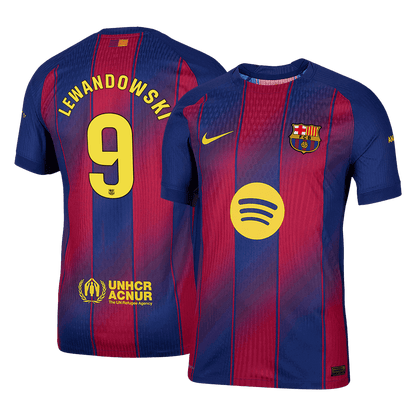 Camiseta Auténtica LEWANDOWSKI #9 Barcelona 2025/26 Primera Equipación-Versión Jugador