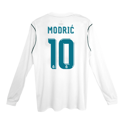 Camiseta Retro 2017/18 Modrić #10 Real Madrid Primera Equipación Manga Larga 2025/26