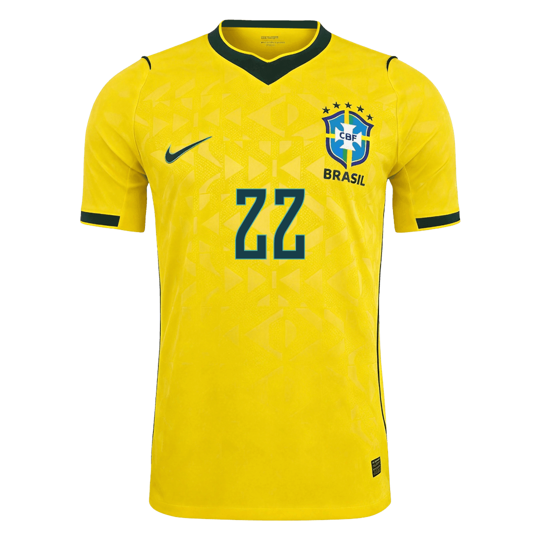 Camiseta Auténtica JOÃO PEDRO #22 Brazil 2026 Primera Equipación Copa del Mundo - Version Jugador