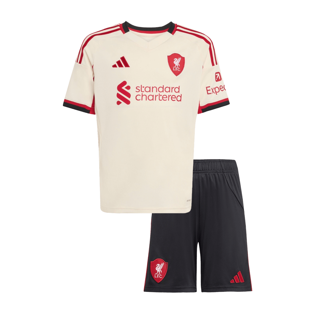 Miniconjunto Liverpool 2025/26 Segunda Equipación Niño camiseta de fútbol