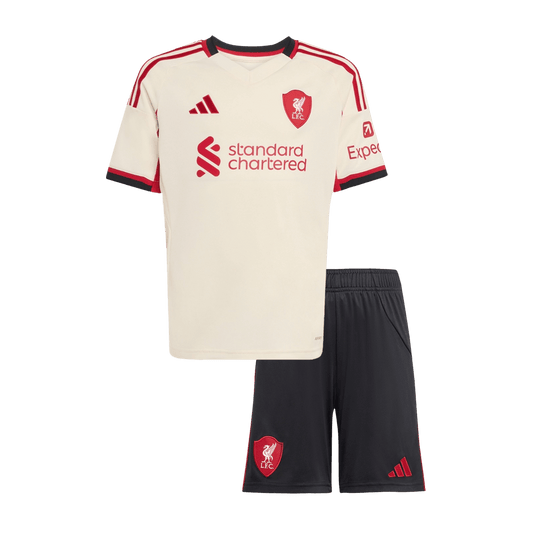 Miniconjunto Liverpool 2025/26 Segunda Equipación Niño camiseta de fútbol