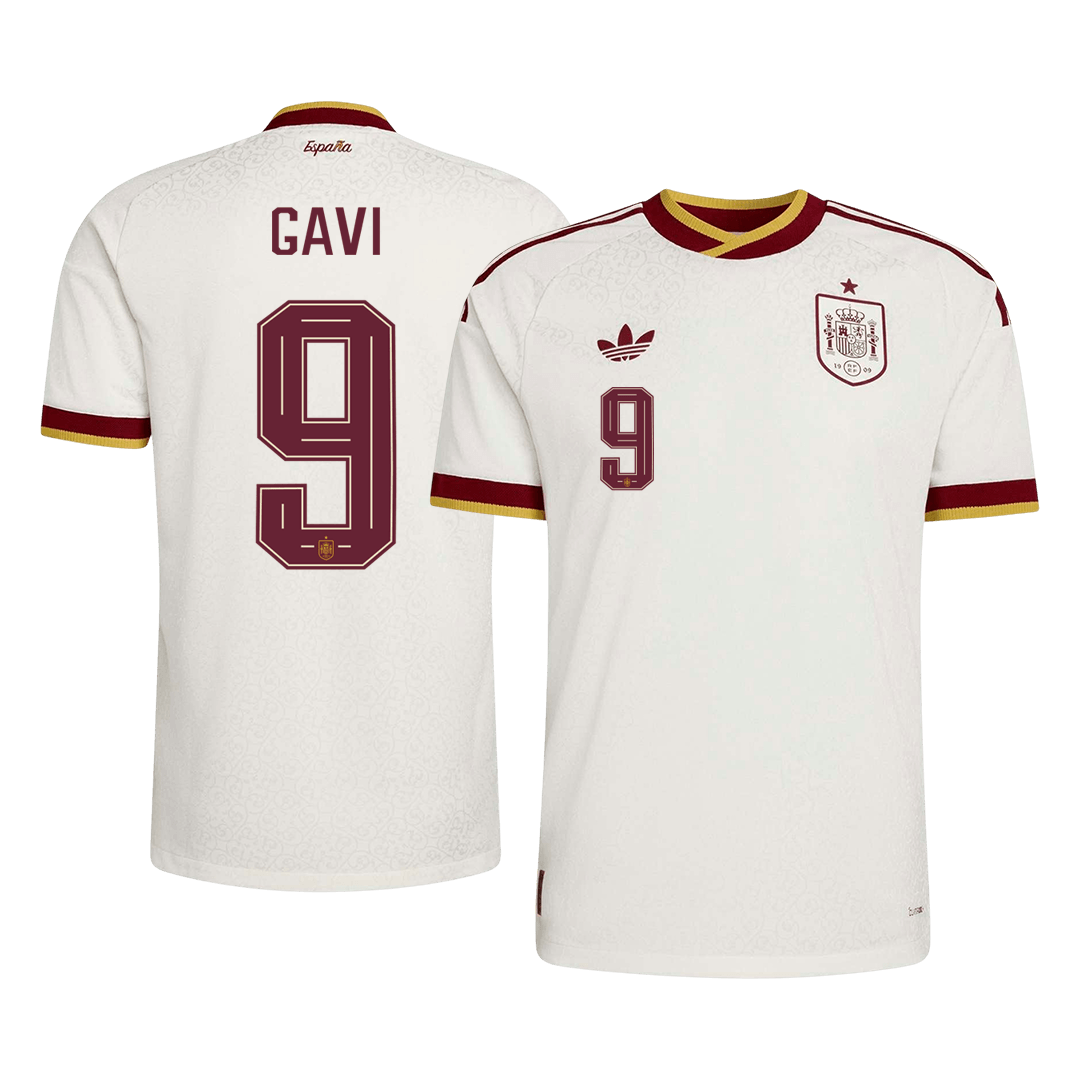 Camiseta Auténtica GAVI #9 Spain 2026 Segunda Equipación Copa del Mundo - Version Jugador