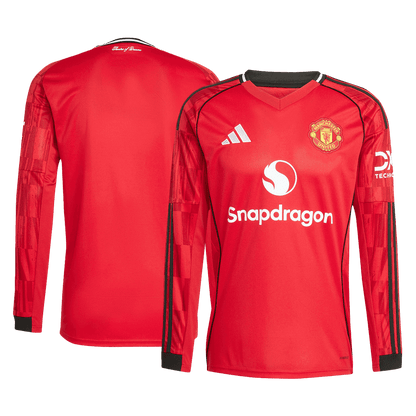 Camiseta Manga Larga Manchester United 2025/26 Primera Equipación-Versión Hincha-Camisetas Pasion Shop