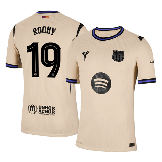 UCL Camiseta Auténtica ROONY #19 Barcelona 2025/26 Segunda Equipación-Versión Jugador