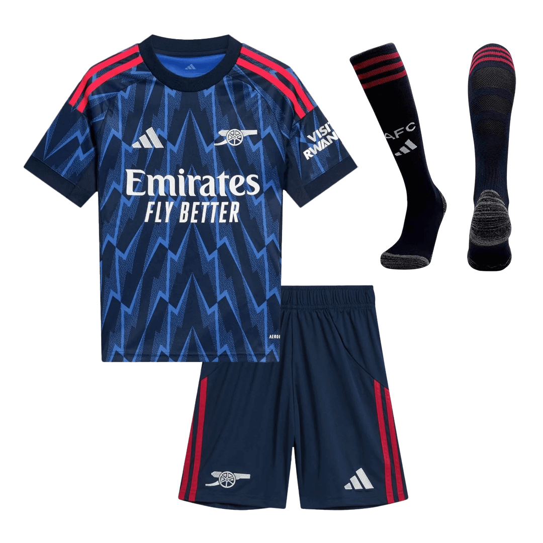 Conjunto Infantil Completo Arsenal 2025/26 Segunda Equipación Kids camiseta de fútbol