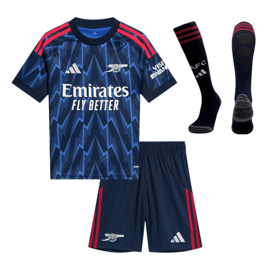 Conjunto Infantil Completo Arsenal 2025/26 Segunda Equipación Kids camiseta de fútbol