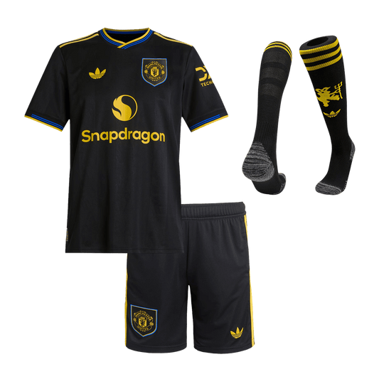 Conjunto Infantil Completo Manchester United 2025/26 Tercera Equipación Kids camiseta de fútbol