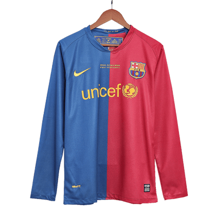 UCL Camiseta Retro 2008/09 Barcelona Primera Equipación Manga Larga 2025/26