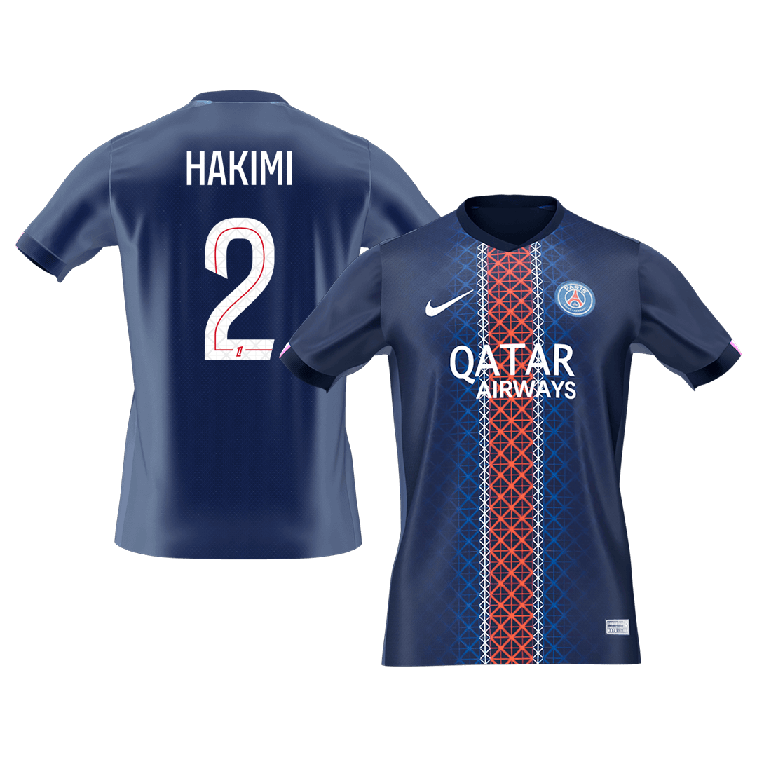 Calidad Premium Camiseta HAKIMI #2 PSG 2025/26 Primera Equipación -Versión Hincha
