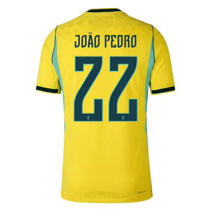 Camiseta Auténtica JOÃO PEDRO #22 Brazil 2026 Primera Equipación Copa del Mundo - Version Jugador