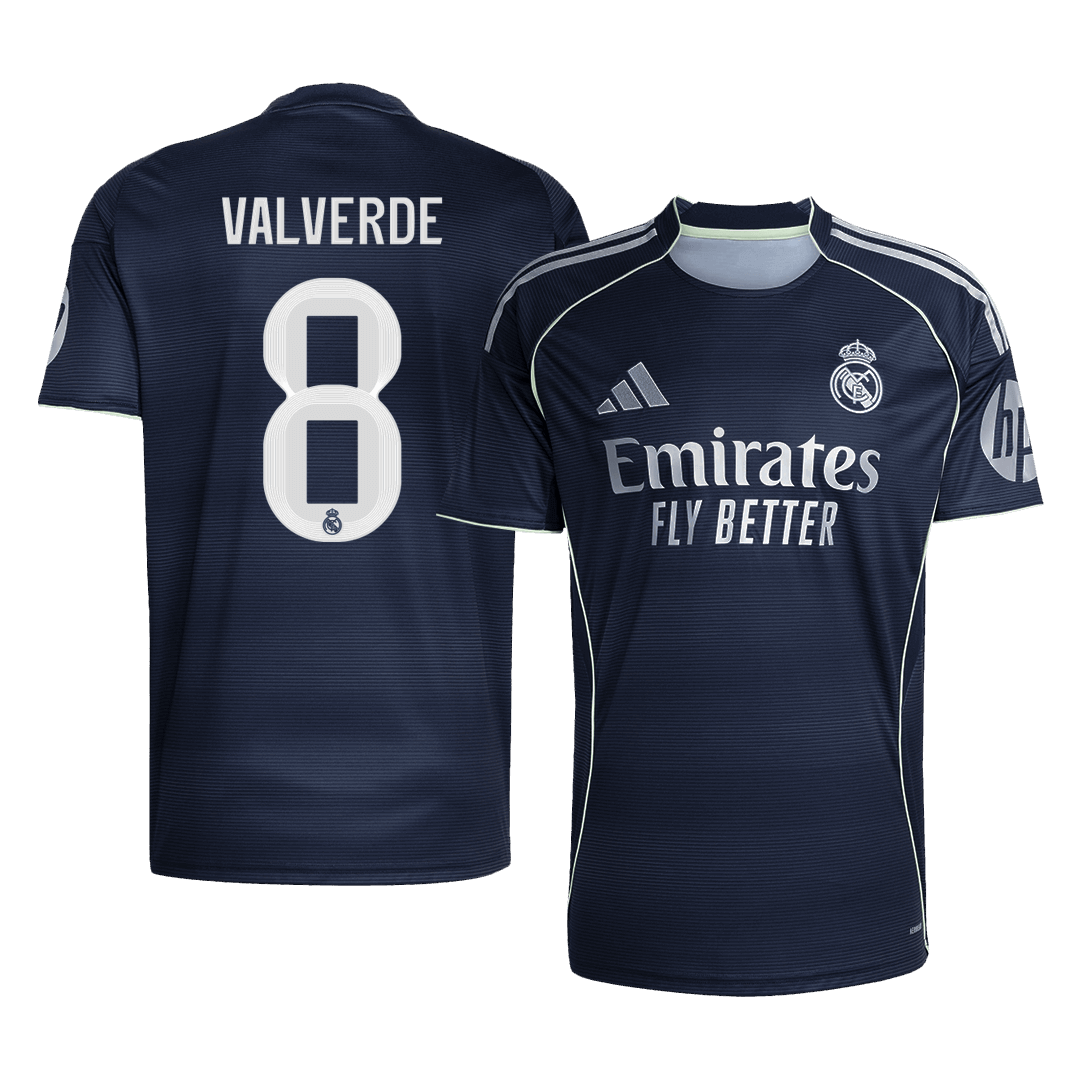 Calidad Premium Camiseta VALVERDE #8 Real Madrid 2025/26 Segunda Equipación-Versión Hincha