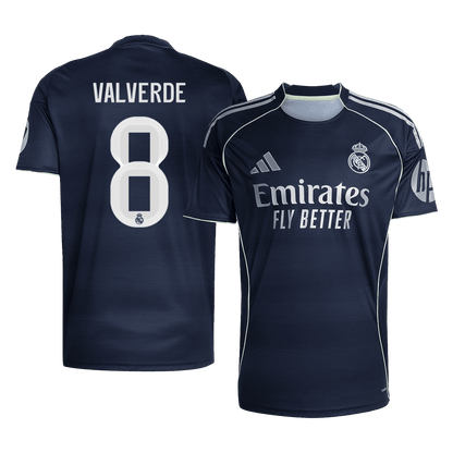 Calidad Premium Camiseta VALVERDE #8 Real Madrid 2025/26 Segunda Equipación-Versión Hincha