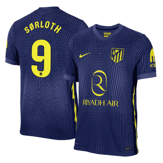 Camiseta Auténtica SØRLOTH #9 Atletico Madrid 2025/26 Segunda Equipación - Version Jugador