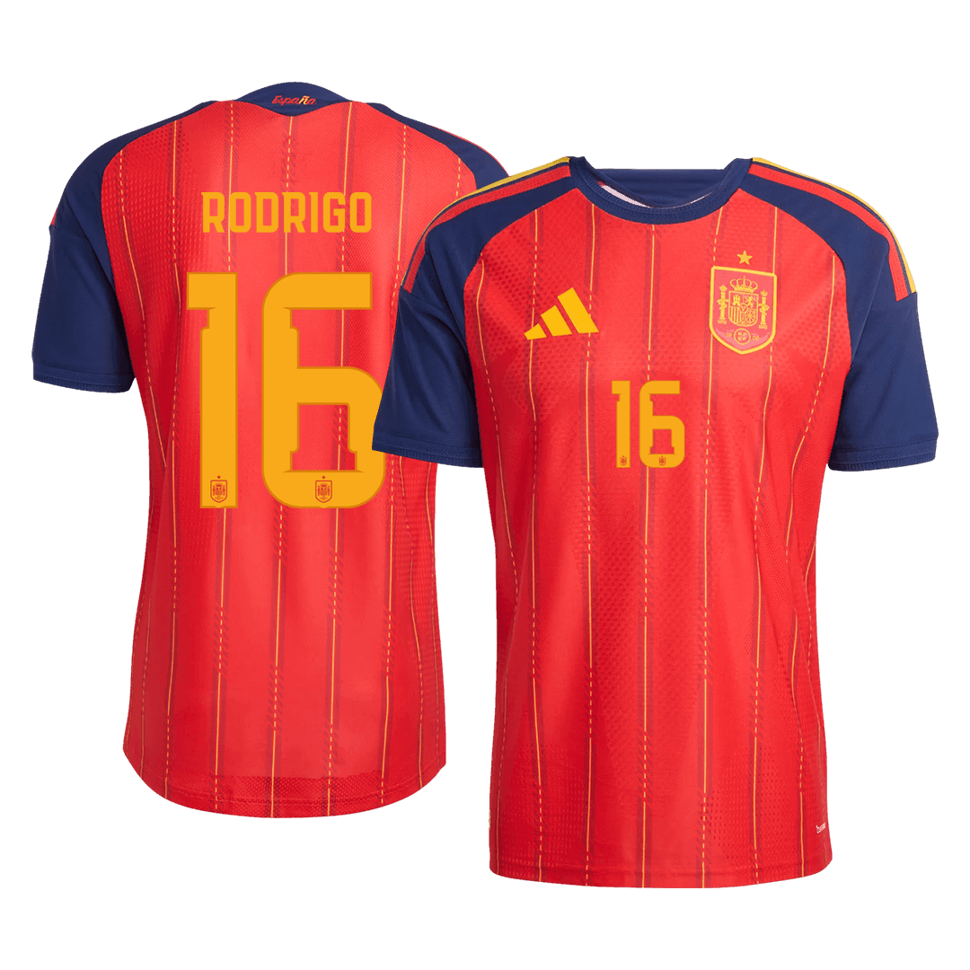 Camiseta Auténtica RODRIGO #16 Spain 2026 Primera Equipación Copa del Mundo - Version Jugador