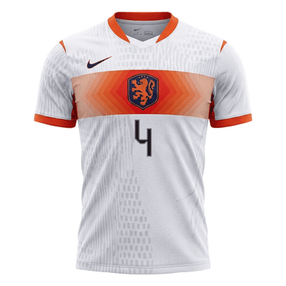 Camiseta Auténtica VIRGIL #4 Netherlands 2026 Segunda Equipación Copa del Mundo - Version Jugador