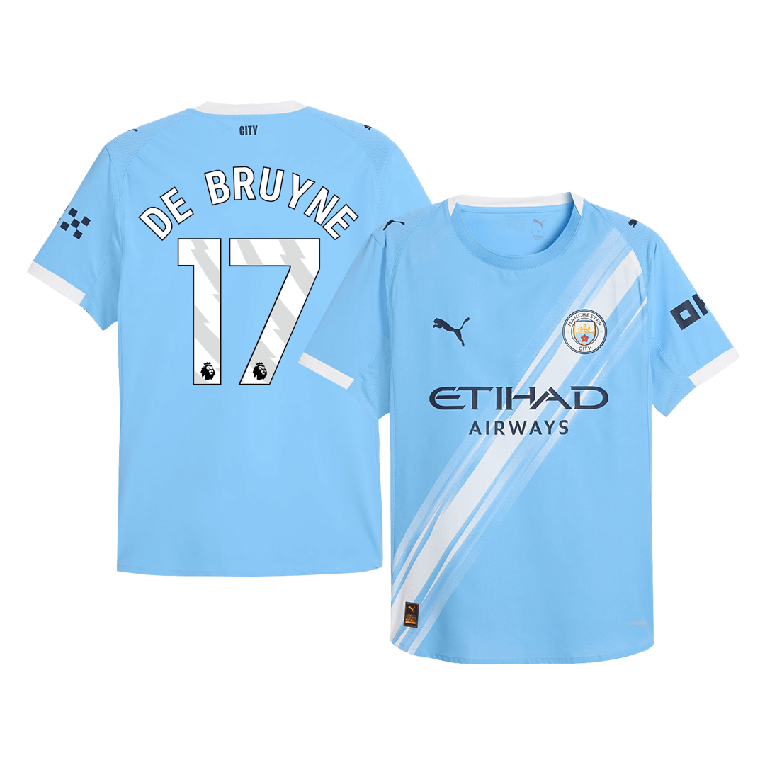 Camiseta Auténtica DE BRUYNE #17 Manchester City 2025/26 Primera Equipación-Versión Jugador