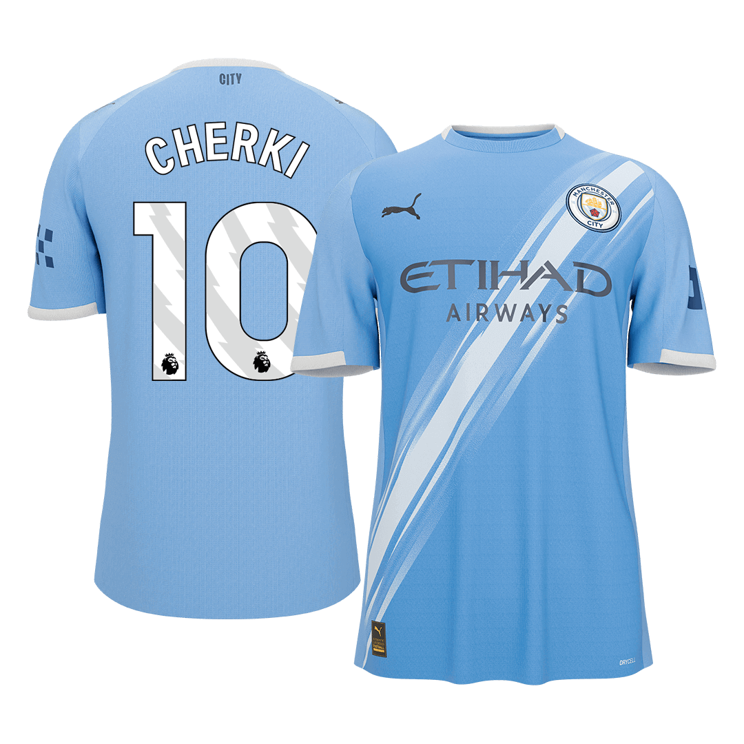 Calidad Premium Camiseta CHERKI #10 Manchester City 2025/26 Primera Equipación -Versión Hincha