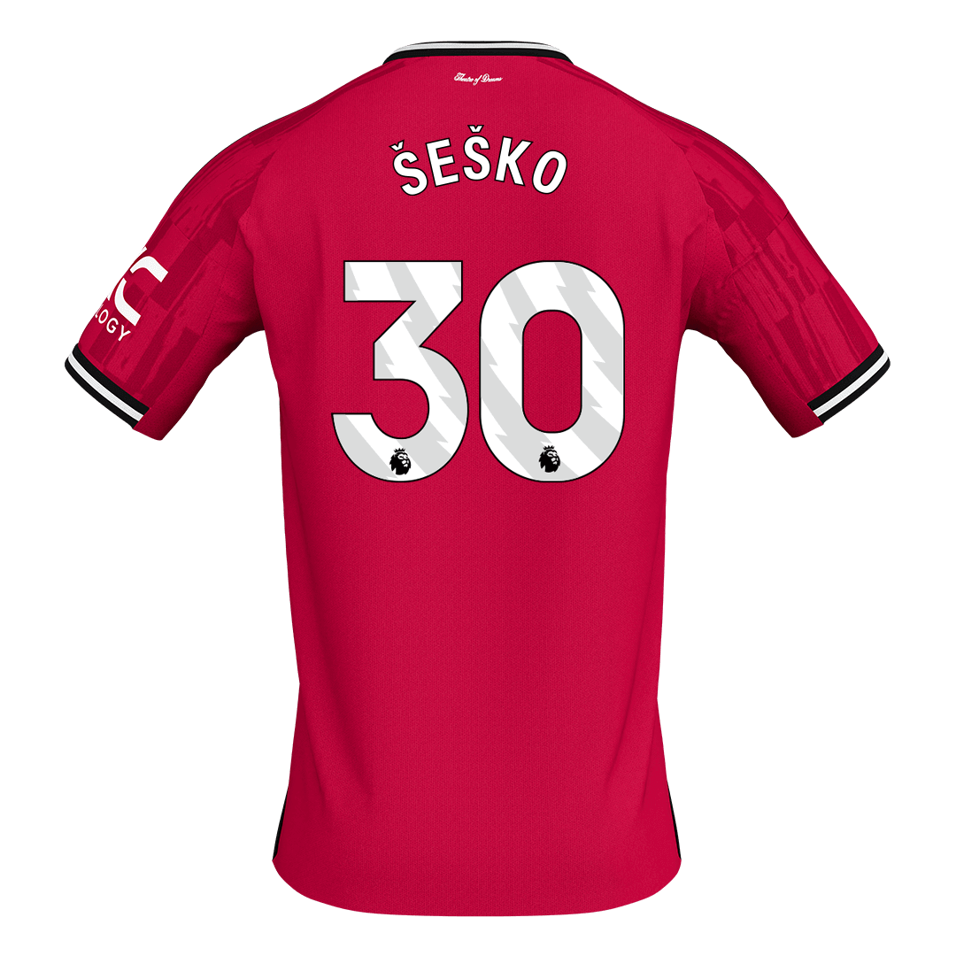 Calidad Premium Camiseta ŠEŠKO #30 Manchester United 2025/26 Primera Equipación -Versión Hincha-Camisetas Pasion Shop