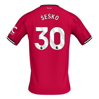 Calidad Premium Camiseta ŠEŠKO #30 Manchester United 2025/26 Primera Equipación -Versión Hincha-Camisetas Pasion Shop