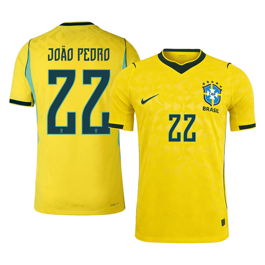 Camiseta Auténtica JOÃO PEDRO #22 Brazil 2026 Primera Equipación Copa del Mundo - Version Jugador