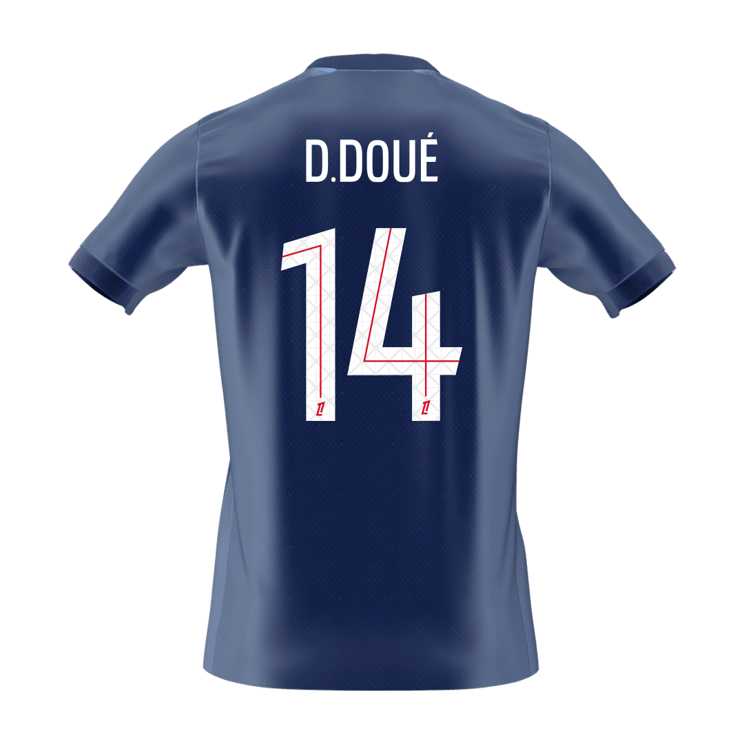 Calidad Premium Camiseta D.DOUÉ #14 PSG 2025/26 Primera Equipación-Versión Hincha-Camisetas Pasion Shop