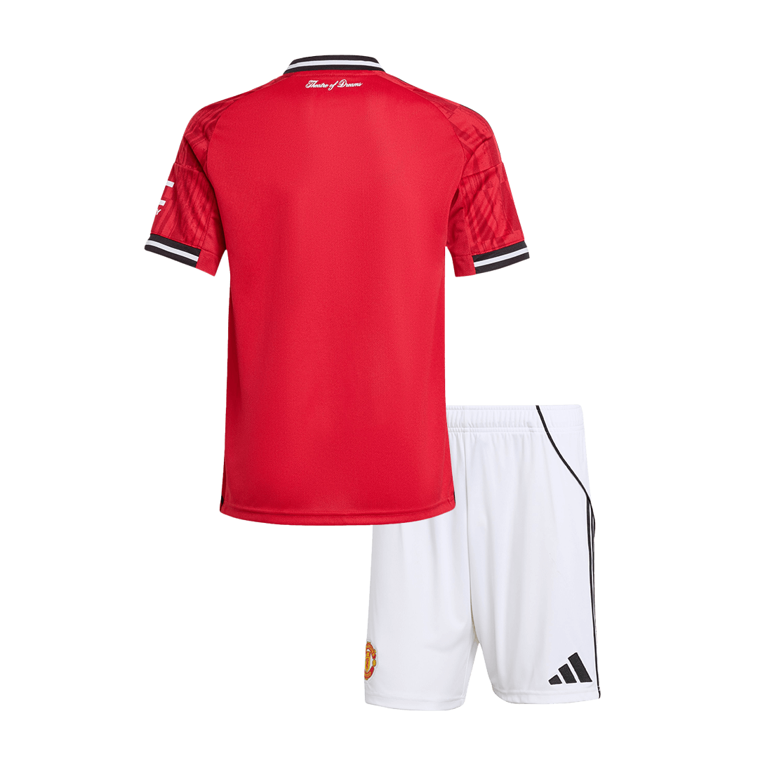 Miniconjunto Manchester United 2025/26 Primera Equipación Niño (Camiseta + Pantalón Corto)-Camisetas Pasion Shop