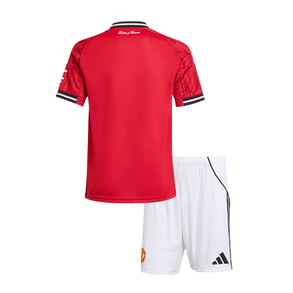 Miniconjunto Manchester United 2025/26 Primera Equipación Niño (Camiseta + Pantalón Corto)-Camisetas Pasion Shop