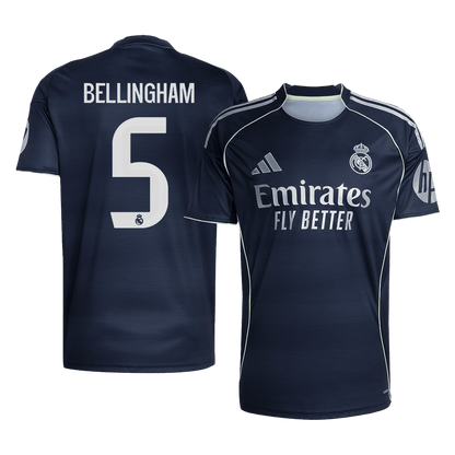 Calidad Premium Camiseta BELLINGHAM #5 Real Madrid 2025/26 Segunda Equipación-Versión Hincha