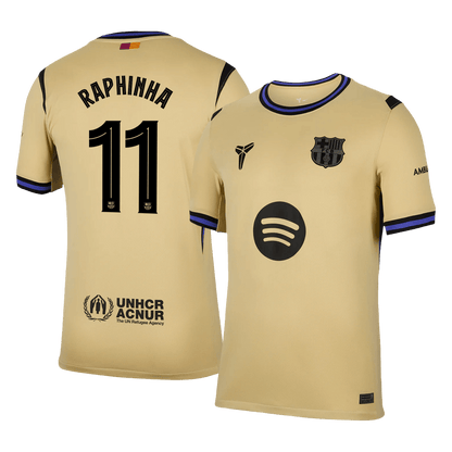 UCL Camiseta RAPHINHA #11 Barcelona 2025/26 Segunda Equipación-Versión Hincha