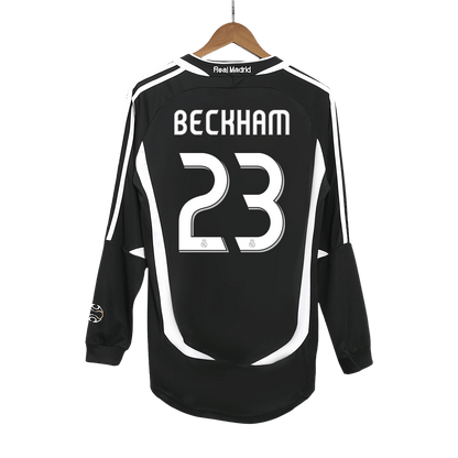 Retro 2006/07 BECKHAM #23 Real Madrid Segunda Equipación Manga Larga camiseta de fútbol 2025/26