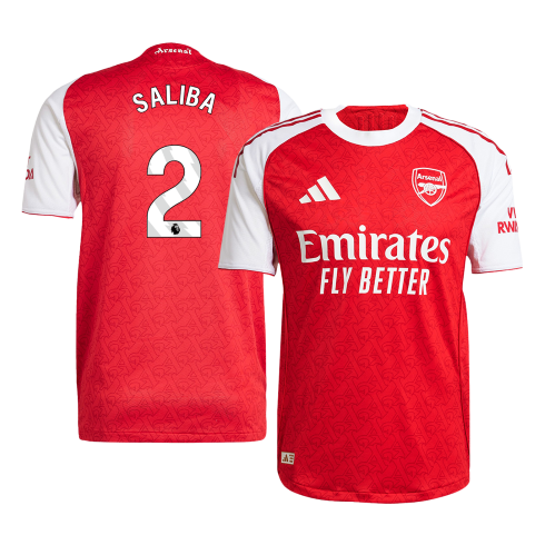 Camiseta Auténtica SALIBA #2 Arsenal 2025/26 Primera Equipación - Version Jugador