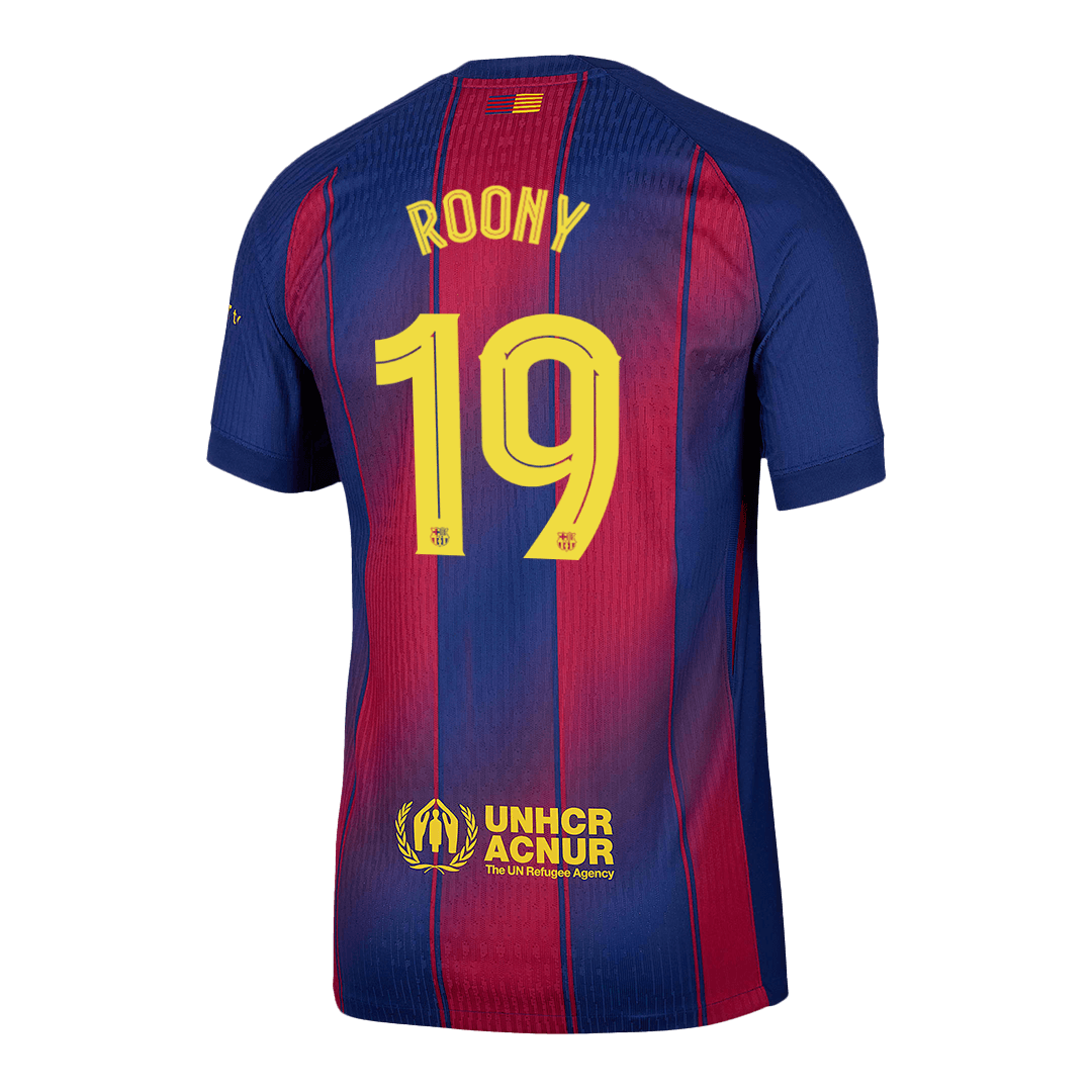 UCL Camiseta Auténtica ROONY #19 Barcelona 2025/26 Primera Equipación - Version Jugador