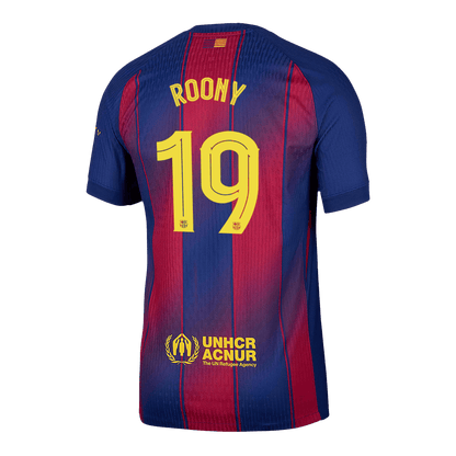 UCL Camiseta Auténtica ROONY #19 Barcelona 2025/26 Primera Equipación - Version Jugador