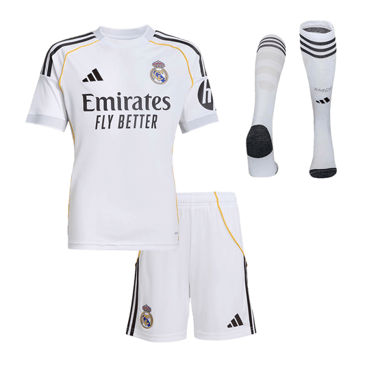 Miniconjunto Completo Real Madrid 2025/26 Primera Equipación Niño camiseta de fútbol