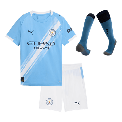 Conjunto Infantil Completo Manchester City 2025/26 Primera Equipación Kids camiseta de fútbol