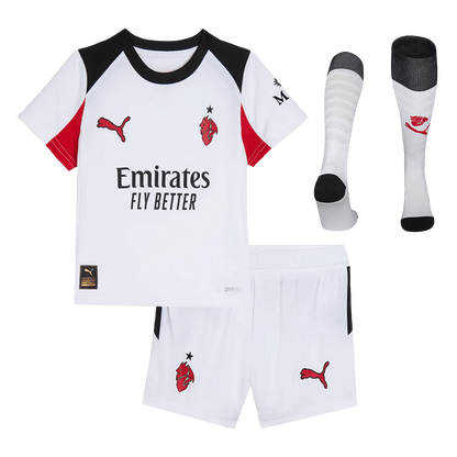 Conjunto Infantil Completo AC Milan 2025/26 Segunda Equipación Kids camiseta de fútbol