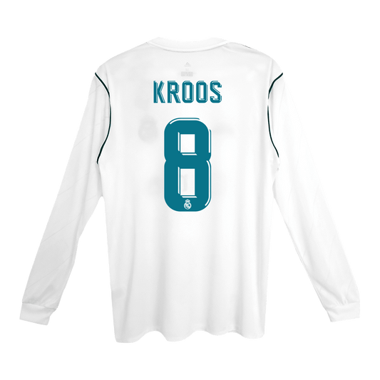 Camiseta Retro 2017/18 KROOS #8 Real Madrid Primera Equipación Manga Larga 2025/26