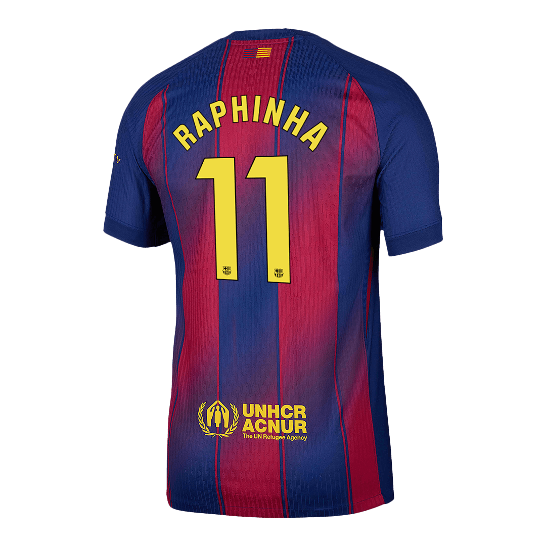 Camiseta Auténtica RAPHINHA #11 Barcelona 2025/26 Primera Equipación-Versión Jugador-Camisetas Pasion Shop