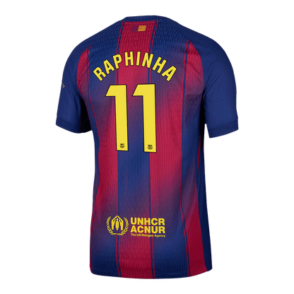 Camiseta Auténtica RAPHINHA #11 Barcelona 2025/26 Primera Equipación-Versión Jugador-Camisetas Pasion Shop