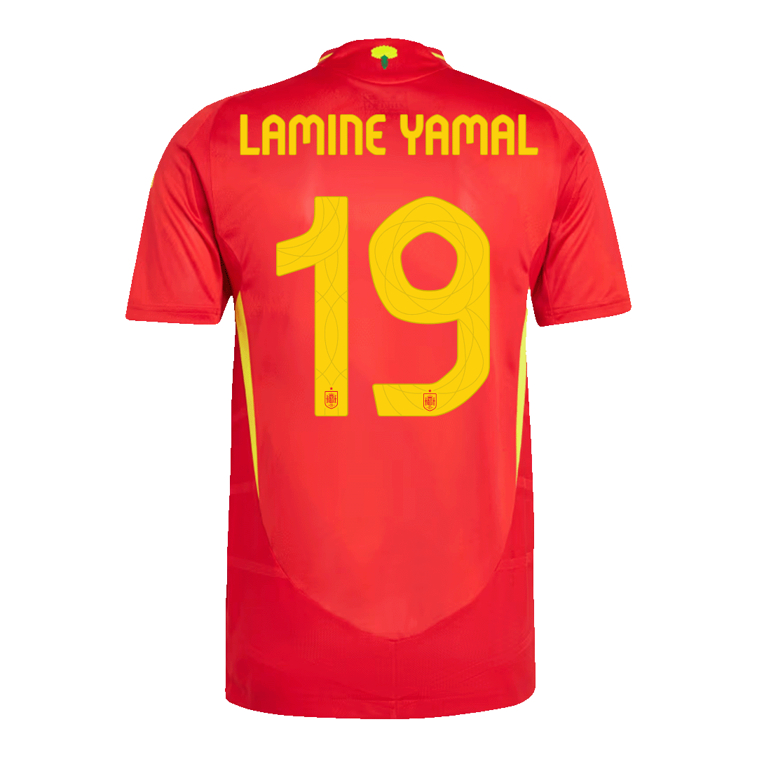 Auténtica LAMINE YAMAL #19 España 2024 Primera Equipacion - Version Jugador