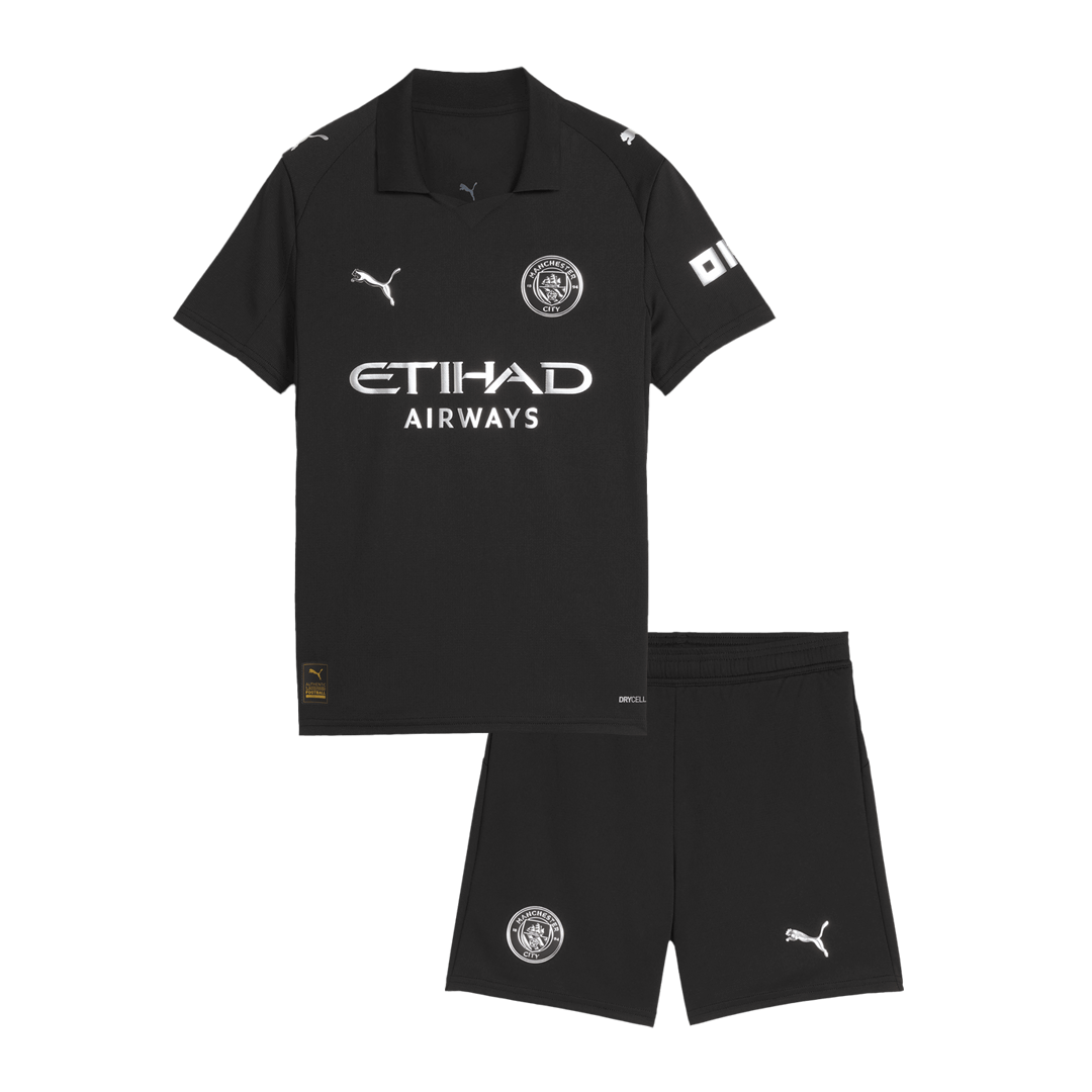Miniconjunto Manchester City 2025/26 Segunda Equipación Niño camiseta de fútbol