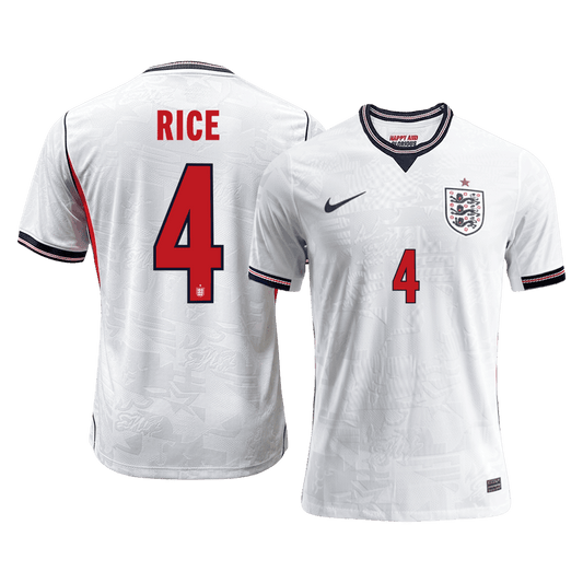 Camiseta Auténtica RICE #4 England 2026 Primera Equipación Copa del Mundo - Version Jugador