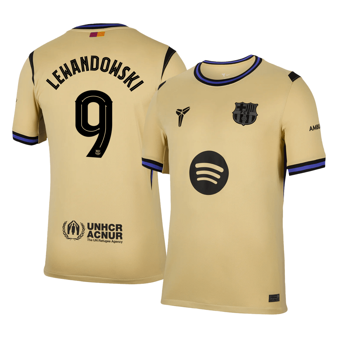 UCL Camiseta LEWANDOWSKI #9 Barcelona 2025/26 Segunda Equipación-Versión Hincha