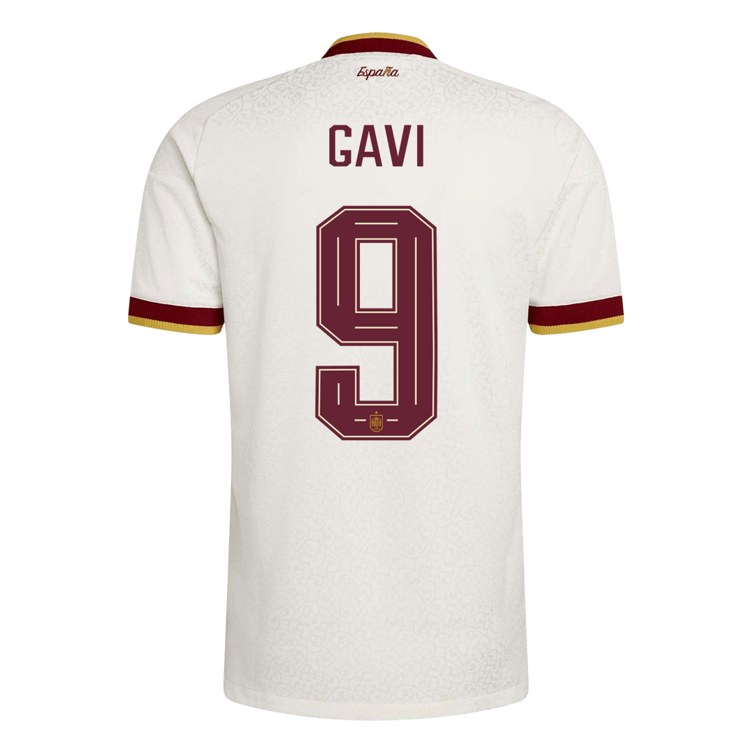 Camiseta Auténtica GAVI #9 Spain 2026 Segunda Equipación Copa del Mundo - Version Jugador
