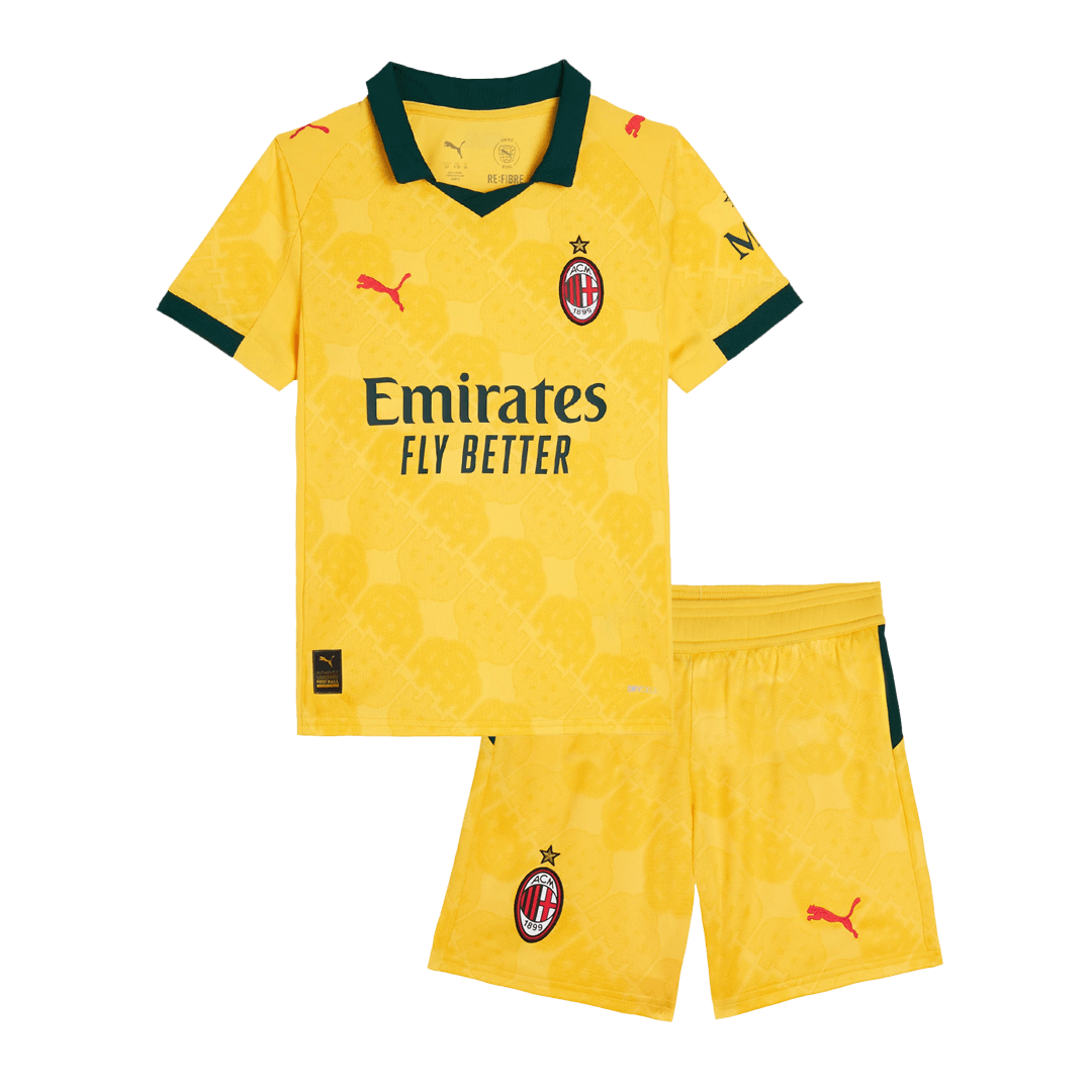 Conjunto Infantil AC Milan 2025/26 Tercera Equipación Kids camiseta de fútbol
