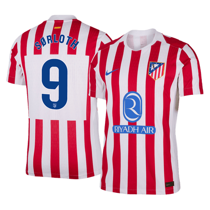 Camiseta Auténtica SØRLOTH #9 Atletico Madrid 2025/26 Primera Equipación - Version Jugador